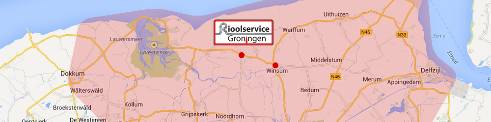 Werkgebied Rioolservice Groningen